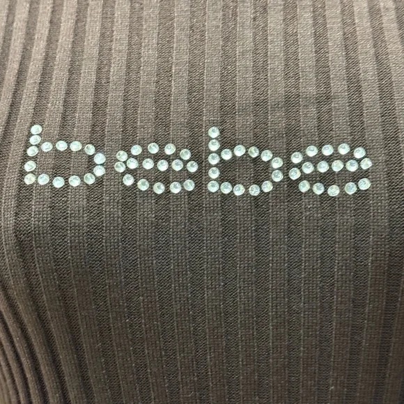 Bebe Crystal Logo Brown Long Sleeve Pullover Sweater. Size M. NWT - Picture 6 of 7